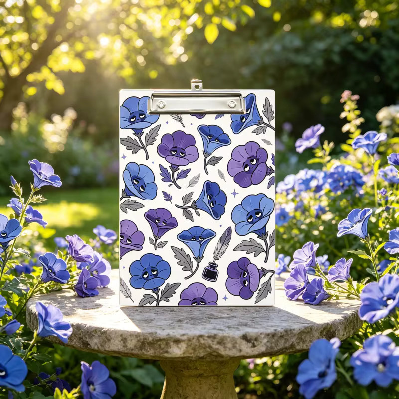 A4-Schreibtafel mit Blumenmotiv in Multicolour, doppelseitig bedrucktes Notizblatt aus Kunststoff - Bild 3