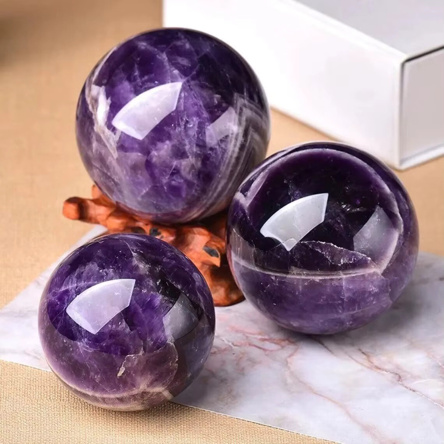 Natürliche Amethyst-Kugel aus violettem Quarzkristall für deine Dekoration, Durchmesser: 20 mm - Bild 3