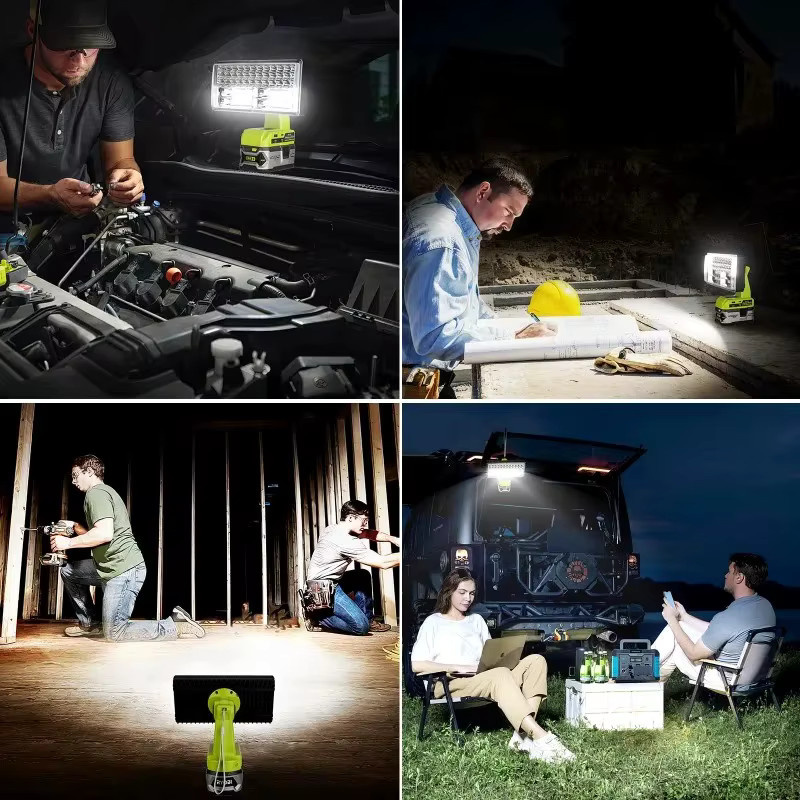 40 W Arbeitslicht mit 4200 lm und 5 V/2,1 A USB-Anschluss für 18 V/20 V Akkus von Makita, Milwaukee, Dewalt, Bosch, Black&Decker, Craftsman und Ryobi - Bild 6