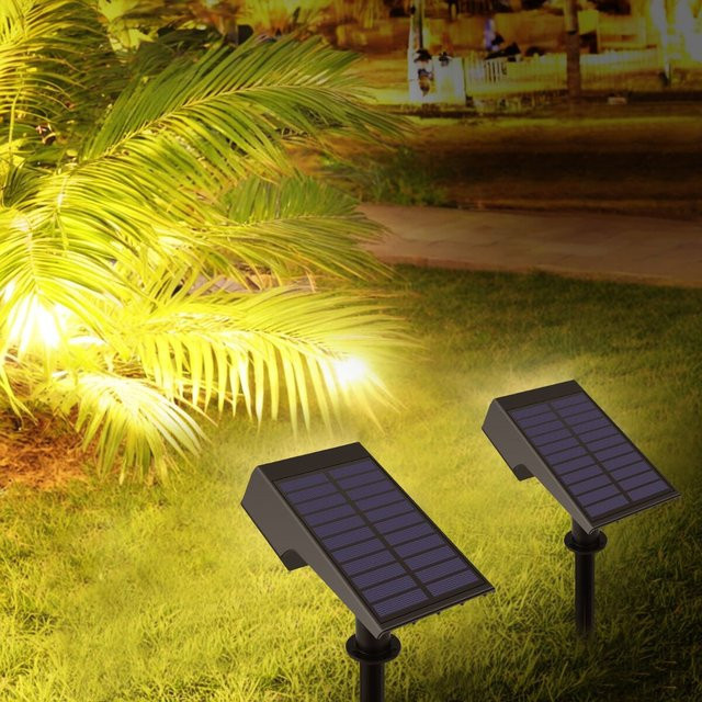 MALITAI Solar LED Gartenstrahler Schwarz mit Warmweißem Licht und Bodenstecker für Außenbereiche - Bild 1