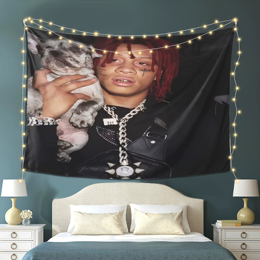 VIKAMA Wandteppich Trippie Redd Dog-Hugging Streetwear Design, Mehrfarbig, Breite: 60 cm, Höhe: 40 cm - Bild 2