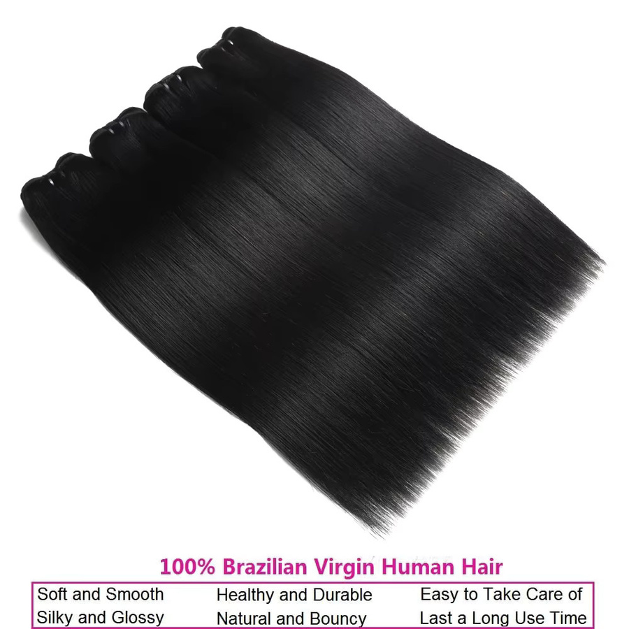 Jupade Echthaar-Bündel Remy Raw Virgin Extensions, Naturschwarz - Bild 3
