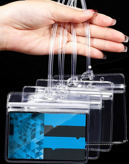 10 Stück wasserdichte Ausweishalter von CHENJ in transparent, versiegelte Dokumentenschutz-Hüllen aus Kunststoff für Schule und Beruf - Bild 1