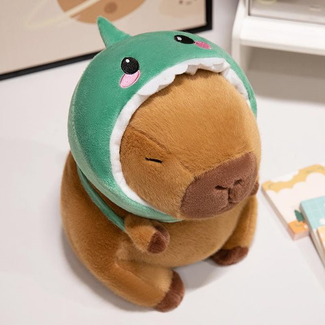 Yiran toy Capybara mit Tierhut, Plüschtier, 22cm, 4er-Set - Bild 1