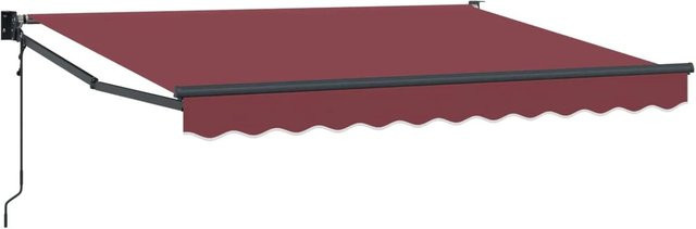 vidaXL Elektrische Ausziehbare Markise Bordeauxrot, B: 350 cm, T: 200 cm - Bild 1