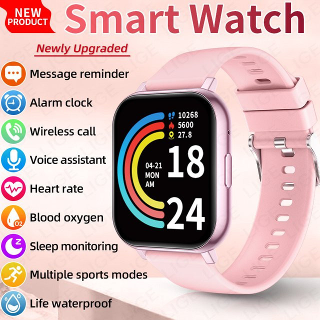 LIGE Smartwatch, Silikon, Schwarz, Unisex - Bild 1