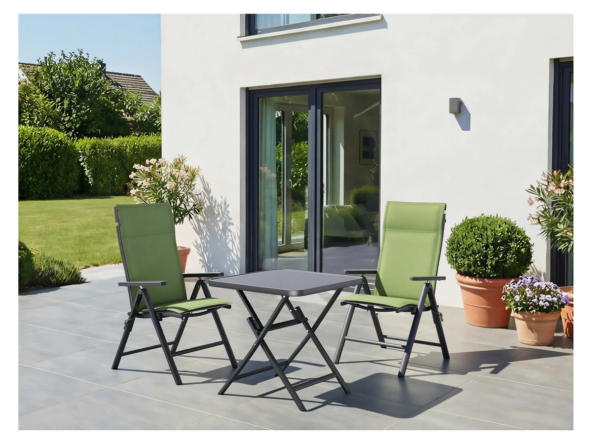 LIVARNO Alu-Glastisch Houston Toronto in Grau für Garten, Balkon und Terrasse, B/T/H: 70 x 70 x 70 cm - Bild 1