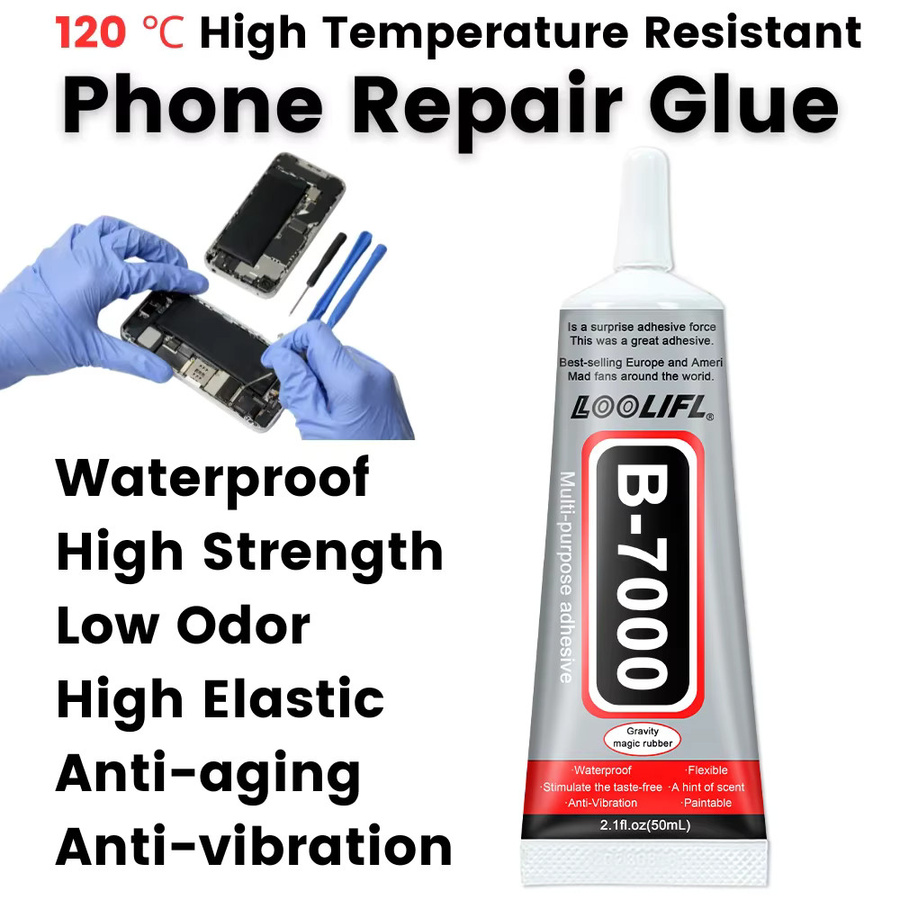 LOOLIFL B7000 Klebstoff Set, 5 Stück à 110 ml, wasserfester Reparaturkleber für Touchscreens von Mobiltelefonen, transparent - Bild 4