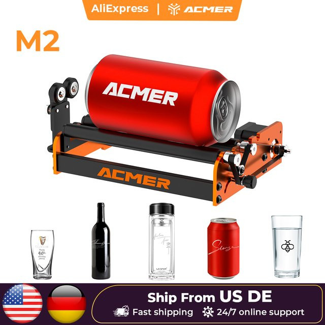 ACMER M2 Laser-Rotationswalze für Lasergravierer zur Gravur von zylindrischen Objekten und Dosen - Bild 1