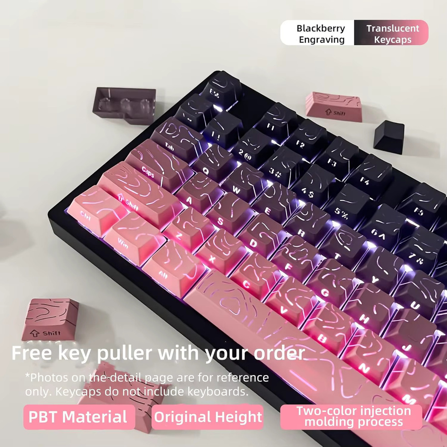 Transparente PBT Cherry Kontur Tastaturkappen mit Seitengravur für mechanische Gaming-Tastaturen in Weiß - Bild 5