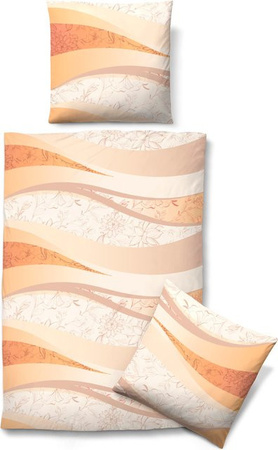 Biberna Bettwäsche Seersucker aus 100% Baumwolle Feinbiber in Beige, B/H: 135 x 200 cm