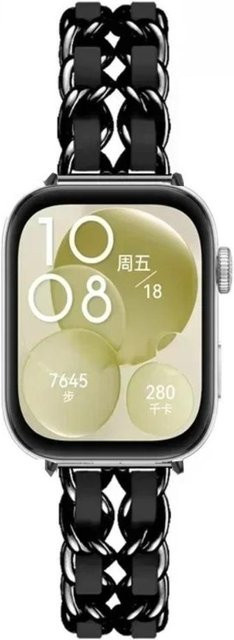Apinsenda Uhrenarmband Edelstahl, Schwarz, Damen, für Huawei Watch Fit - Bild 1