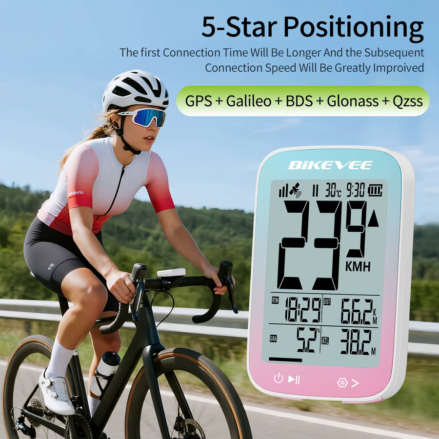 Bikevee Fahrradcomputer mit LCD-Display und Hintergrundbeleuchtung, wasserdichter Tacho mit Kilometerzähler, Kalorienanzeige und Trainingsmodus - Bild 3