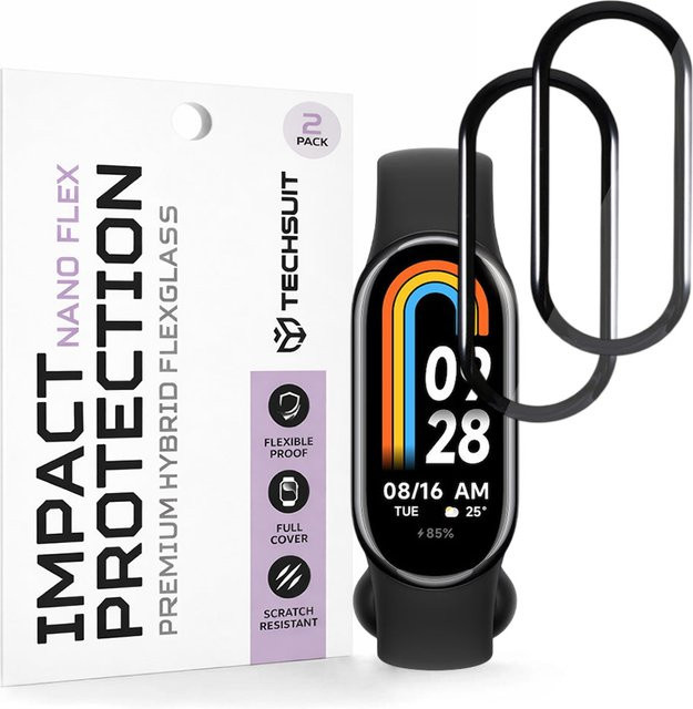 Techsuit Schutzfolie Nano Flex für Xiaomi Smart Band 8, Kunststoff, Schwarz - Bild 1