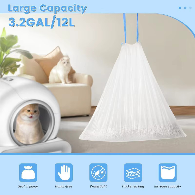 YUNMIAN Müllbeutel Set mit 270 Stück, 18 Rollen, ideal als Kotbeutel für selbstreinigende Katzentoiletten sowie für Küche und Bad, B/H: 45 x 50 cm - Bild 2