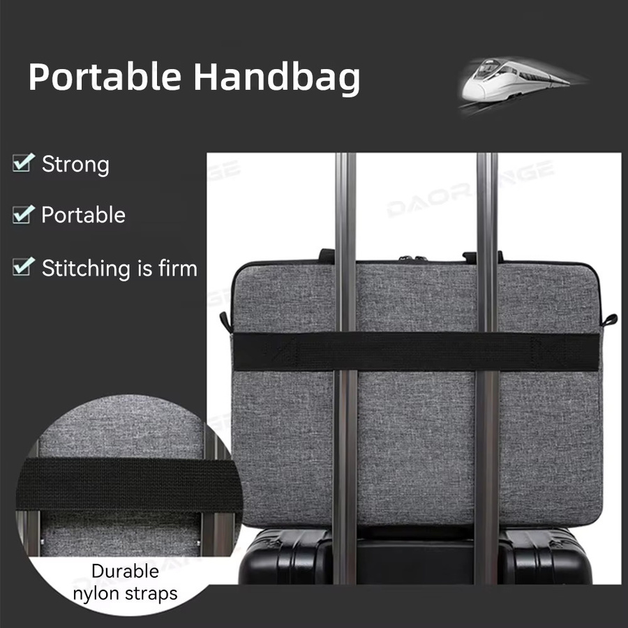 Hansong Business-Laptoptasche als Umhängetasche und Aktentasche für 13 bis 15,6 Zoll Notebooks in Schwarz und Grau - Bild 2