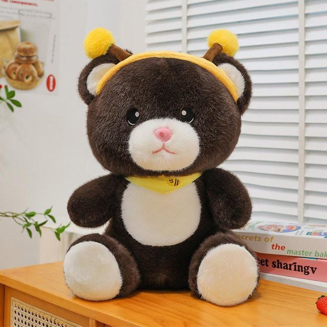 Bärenfamilien-Puppenpaar, Teddybär Plüschtier, dunkelbraun - Bild 1
