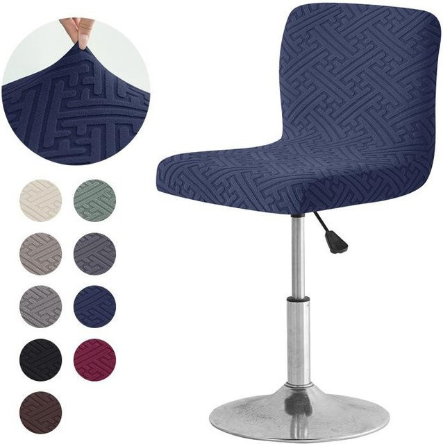 Elastischer Barhockerbezug von Yiran Furniture in Blau mit grafischem Design, B/T/H: 35 x 35 x 30 cm - Bild 1