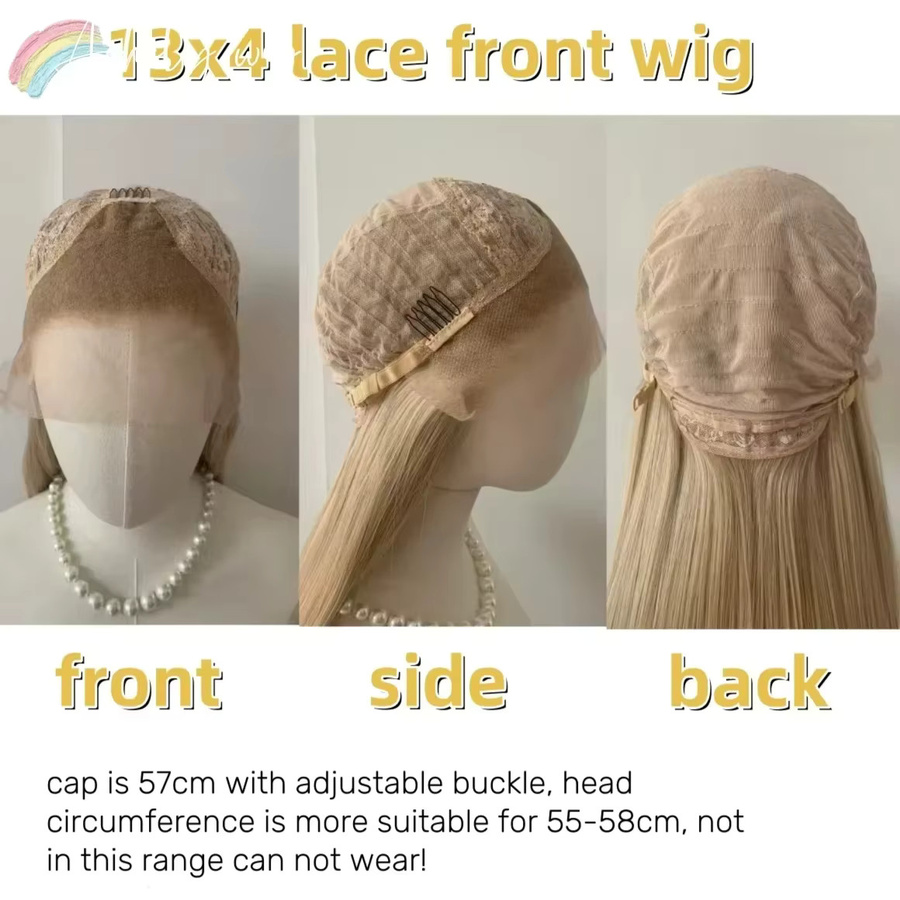 Ashely Wigs Perücke, Platinblond, 26 Zoll, Lange Gerade, Synthetisch - Bild 3