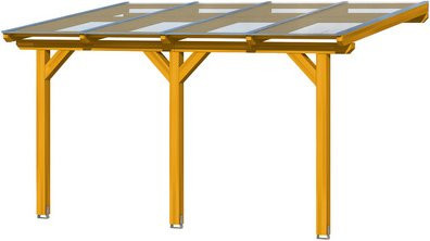 Skan Holz Terrassenüberdachung Bormio aus Leimholz Eiche Hell B/T: 434 x 350 cm - Bild 3