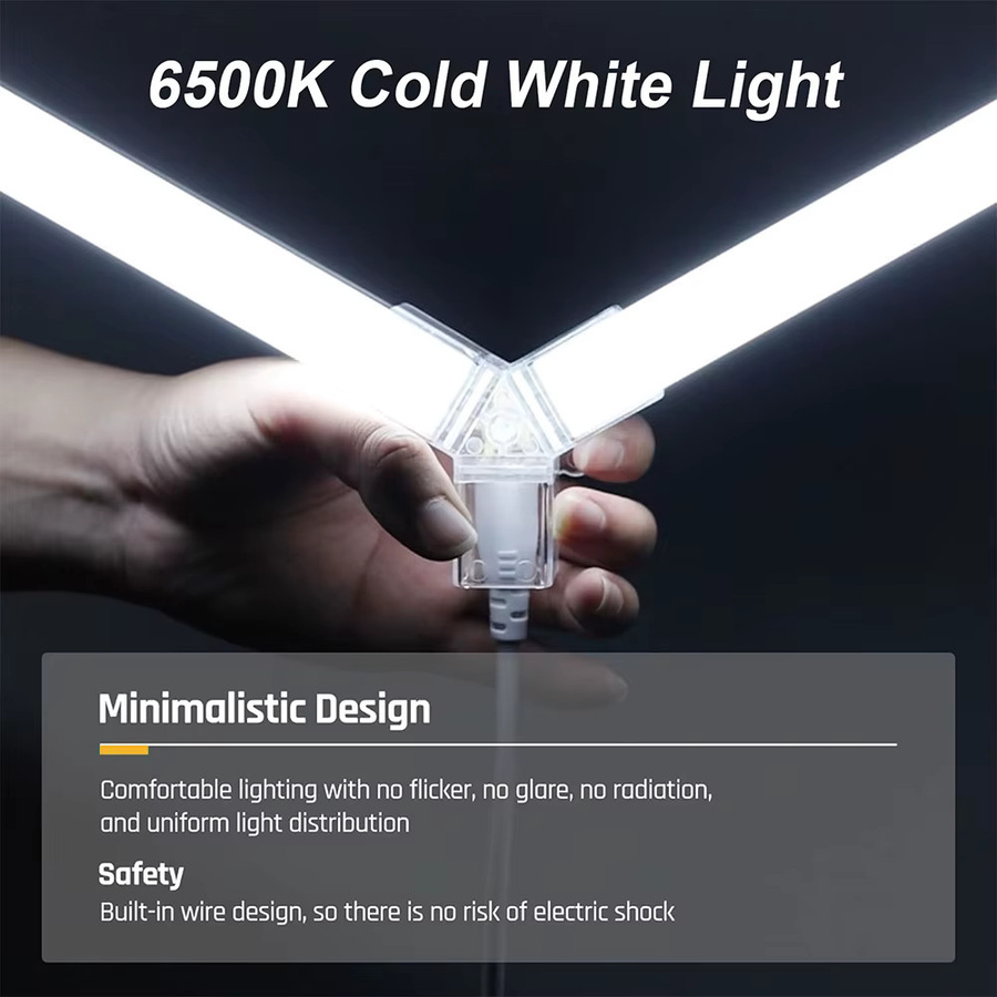 VASTFIRE Ultrahelle Waben-LED-Deckenleuchte in Hexagon-Design mit 6500K Kaltweiß für Garage und Werkstatt - Bild 3