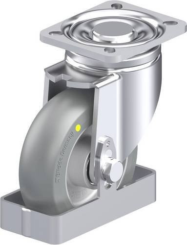 Blickle Stahlblech-Lenkrolle LH-ALTH 125K-1-AS-CO-FS in Silber, Rad-Durchmesser: 125 mm, Tragfähigkeit: 550 kg - Bild 1