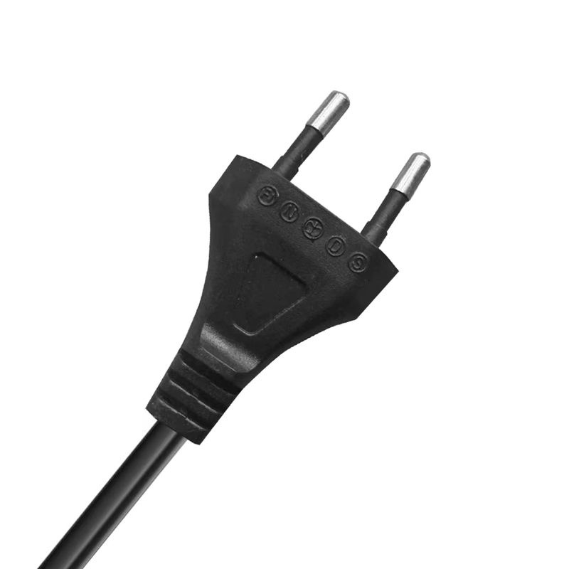 EU-Netzkabel mit 2-poligem EU-Stecker auf IEC 320 C13, 2 x 0,75 mm2 Kupferleiter, Schwarz - Bild 2