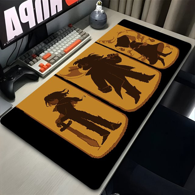 Potdemiel Anime Mauspad Kawaii Pixel Art Design für PC und Laptop, Erweiterte Schreibtischunterlage in Multicolour - Bild 1