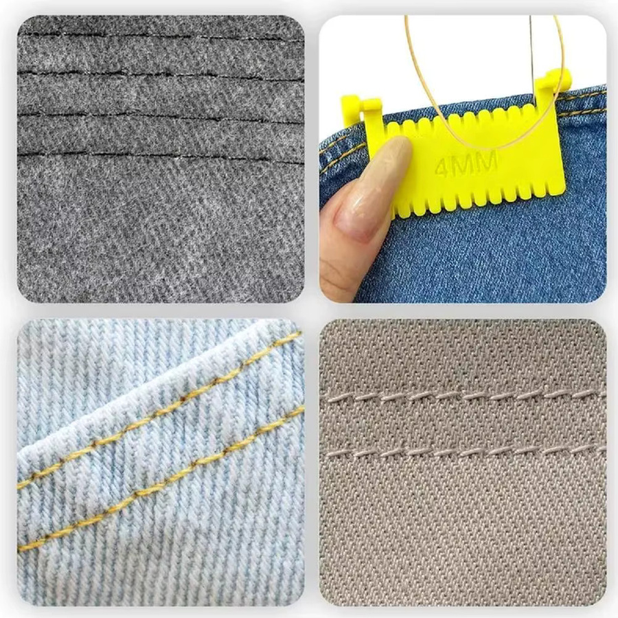Nähführungsschablonen-Set aus Kunststoff für gleichmäßige Stiche und präzise Nahtführung inklusive Nadelmaß und tragbarem Messwerkzeug - Bild 6