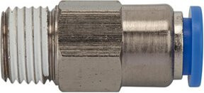 Riegler Gerades Rückschlagventil Blaue Serie in Blau und Silber, Schlauchgewinde R 3/8 a Ø 10mm aus Kunststoff - Bild 1