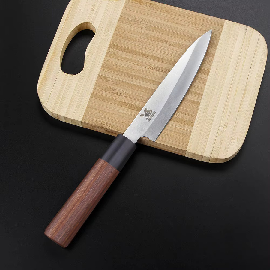 BIGSUNNY Allzweck-Obstmesser mit deutscher Stahlklinge und Rosenholzgriff in Braun, 12,7 cm - Bild 2