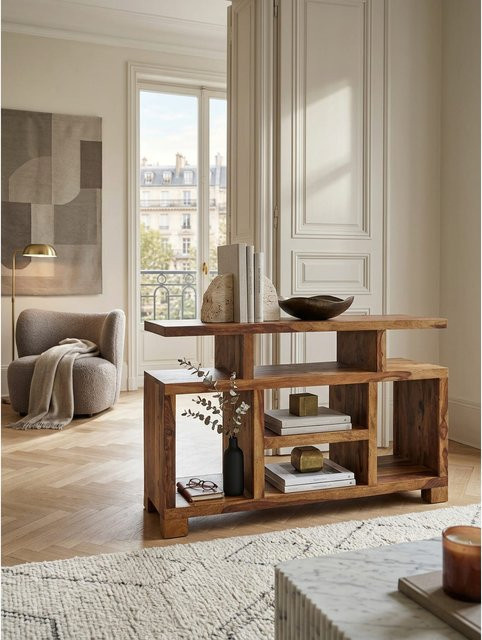Sideboard KADIMA DESIGN aus Mango Massivholz in Braun, B/T/H: 115 x 40 x 76 cm - Bild 1