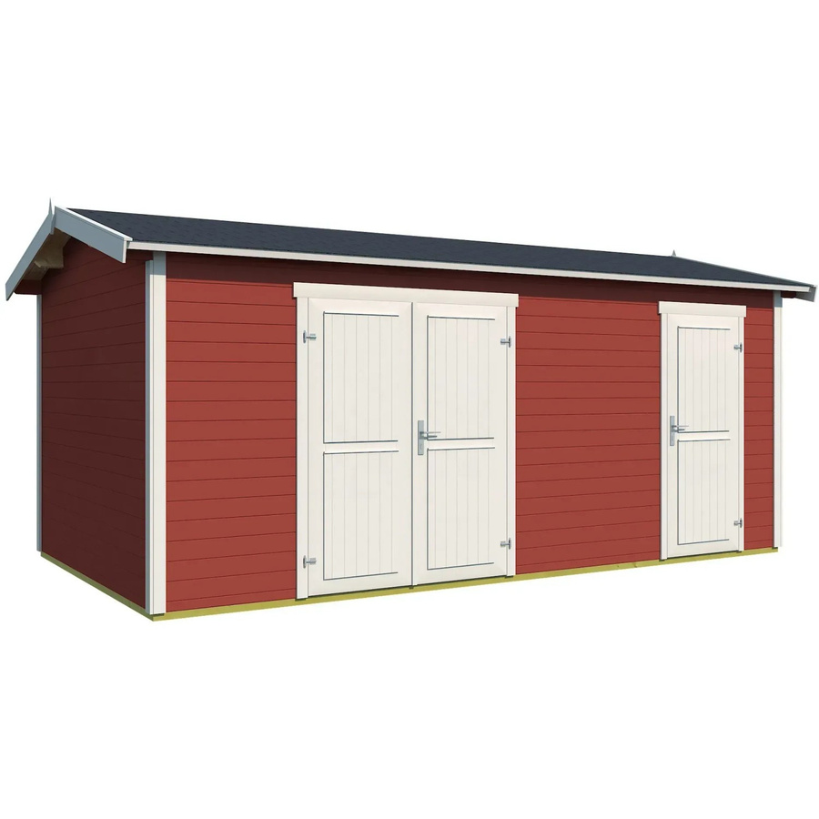 Lasita Gartenhaus Tuvalu XL aus Fichtenholz mit Satteldach in Schwedenrot, B/T/H: 540 x 331,2 x 250,8 cm - Bild 2