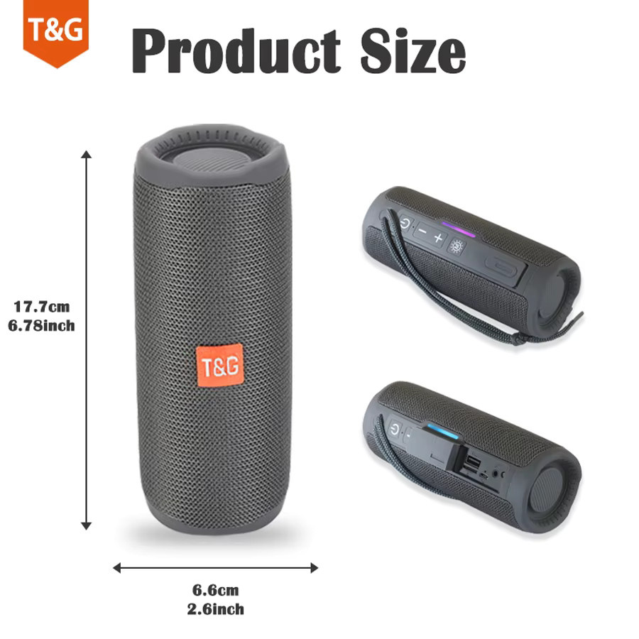 T&G Bluetooth-Lautsprecher in Pink mit 10 W Leistung, tragbarer kabelloser Subwoofer und wasserdichte Soundbox mit FM-Radio - Bild 5