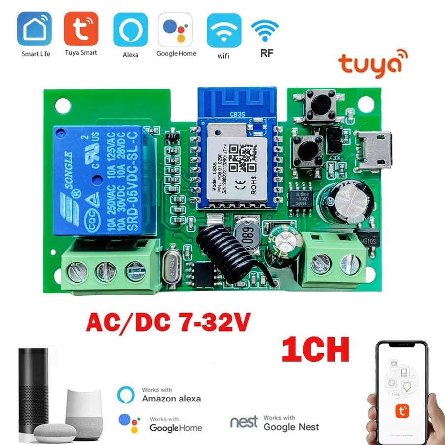 Tuya Smart Home Wifi Schalter Alexa kompatibles Relais Modul mit USB 5V 10A Unterstützung - Bild 2