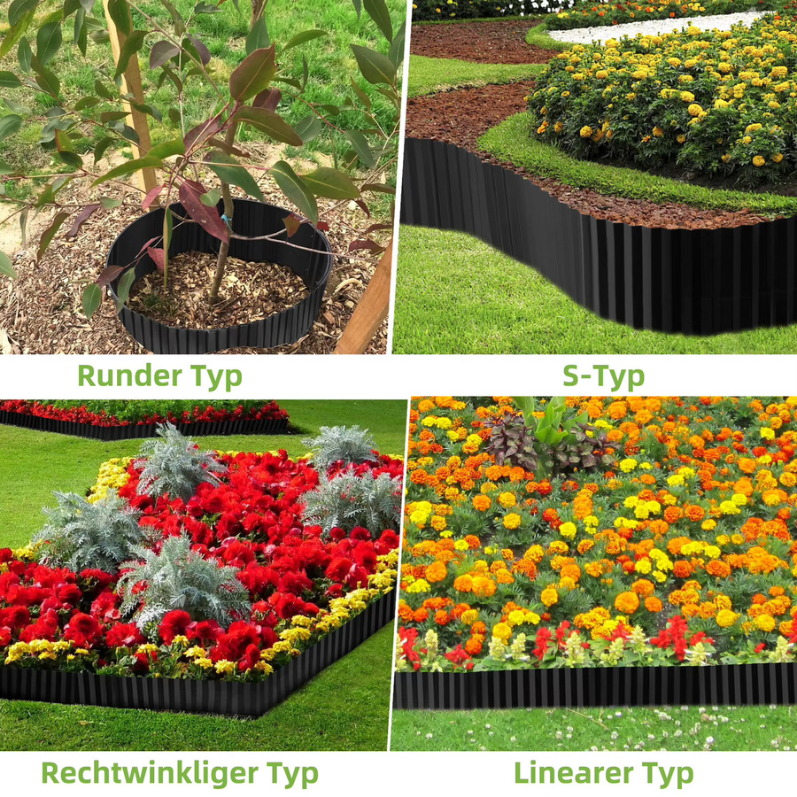 10m Wellblech-Gartenrand aus verzinktem Stahl in Grau für Rasenkanten und Blumenbeete - Bild 6