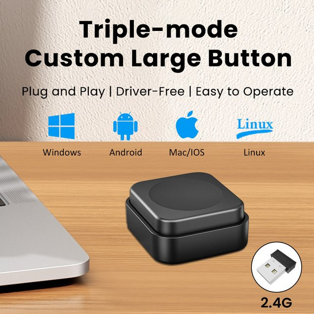 GGBEE Mini-Tastatur mit Drei-Modus-Verbindung in Schwarz, Programmierbare Makro-Tastatur mit Anpassbaren Schnelltasten und Lautstärketasten für PC und Gamer - Bild 1