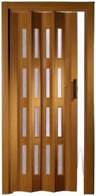Forte Premium Kunststoff Falttür Luciana in Buche mit 4 Fenstern, Farbe Braun, B: 88,5 cm, H: 202 cm - Bild 2