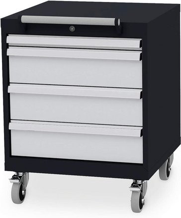 STIER Mobiler Schubladenschrank aus Stahl mit 4 Schubladen und Lenkrollen, Grau, B/T/H: 60 x 57,5 x 79 cm - Bild 2