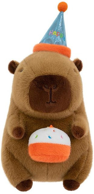 Joyful toys Capybara Geburtstagshut, Plüschtier, braun, 30cm - Bild 1