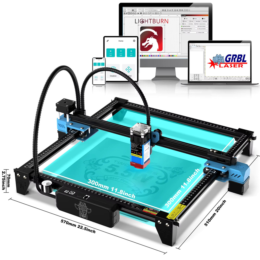 Twotrees CNC Laser Gravurmaschine mit 40W/80W Leistung und Wifi-Steuerung zum Schneiden von Holz, MDF, Acryl und Metall - Bild 2