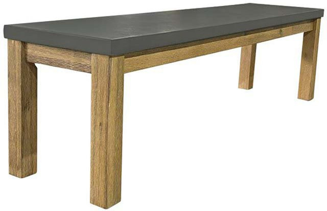 OUTFLEXX Bank für Garten und Außenbereich aus Faserzement und Akazienholz, grau, B/T/H: 160 x 40 x 25 cm - Bild 1