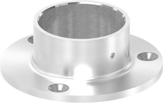 FeNau Wand- und Bodenanker aus Edelstahl V2A für Rohr Ø 60,3 mm, Farbe Silber, geschliffen Korn 240 - Bild 1