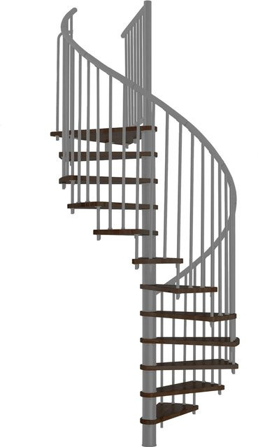 Minka Spindeltreppe Spiral Effect in Walnuss-Grau mit Durchmesser 120 cm für eine Raumhöhe bis 305 cm - Bild 1