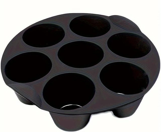 Zusammenklappbare Silikon-Backform von YC Direct in Schwarz, antihaftbeschichtete Muffin-Form für Heißluftfritteusen, ideal für Kuchen, Cupcakes und Muffins - Bild 1