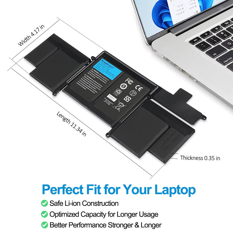 KingSener Laptop-Akku für Apple MacBook Pro 13 Zoll Retina A1502 (2013-2015), Farbe: Schwarz - Bild 5