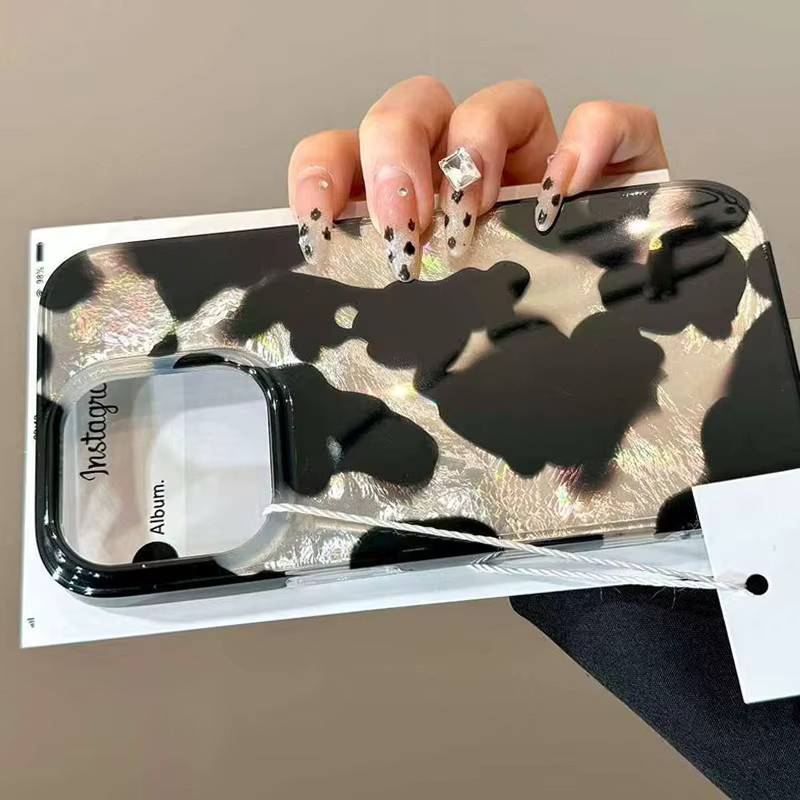 Wolkerfly Laser-Telefonhülle mit Gradient Ink Marks und Leopardenmuster in Multicolour für iPhone 17 16 15 14 13 12 11 Pro Max XS XR 7 8 Plus - Bild 4