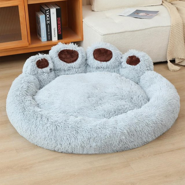 Haustier-Hundebett Sofa aus Mikrofaser in Blau für Hunde und Katzen, Durchmesser: 50 cm - Bild 1