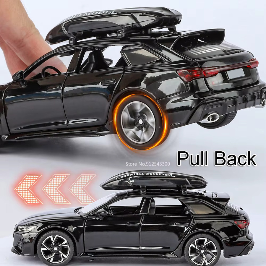 caipo RS6 A8 Auto Modell, 1:32, Metall, mit Licht und Sound, Rot - Bild 5