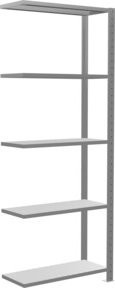 Schulte Anbauregal Steckregal MULTIplus150 in Grau mit 5 Fachböden und Kreuzstrebe, verzinkt, B/T/H: 200 x 75 x 30 cm - Bild 1